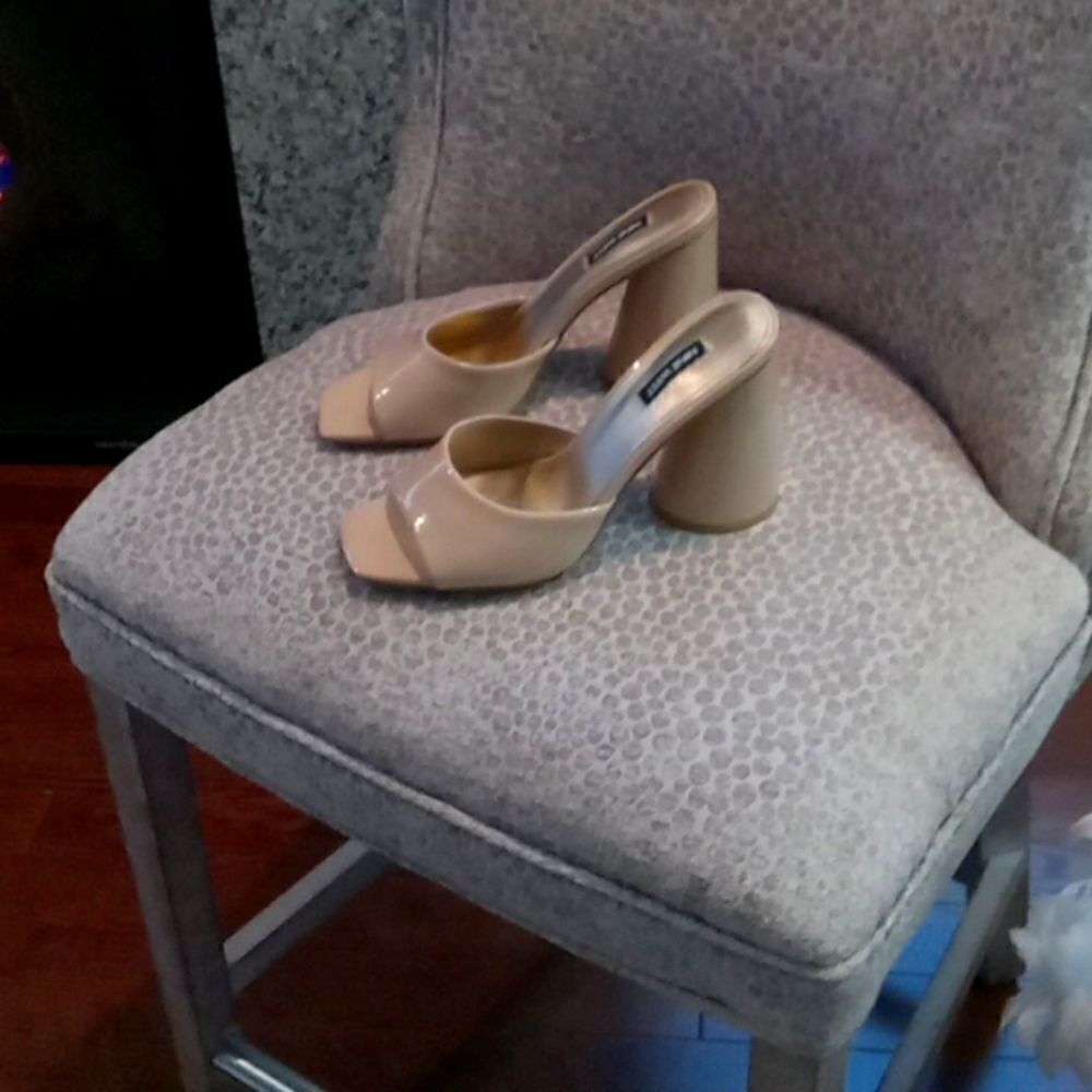 Nine West Nude Block Heel Sandals